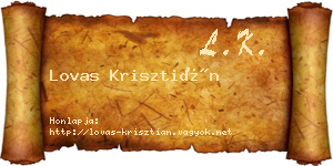 Lovas Krisztián névjegykártya